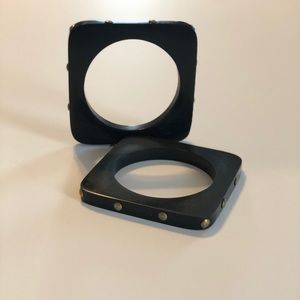 Black studded square bracelets